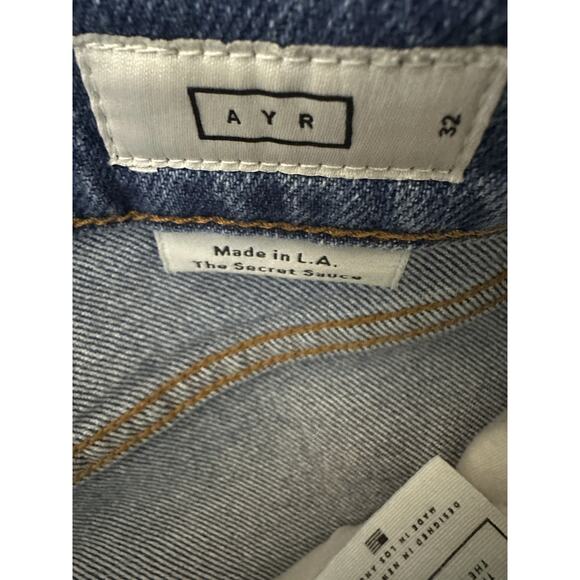 AYR The Secret Sauce High Rise Loose Straight Leg Jeans Blue Denim Women's 32 - Picture 6 of 11